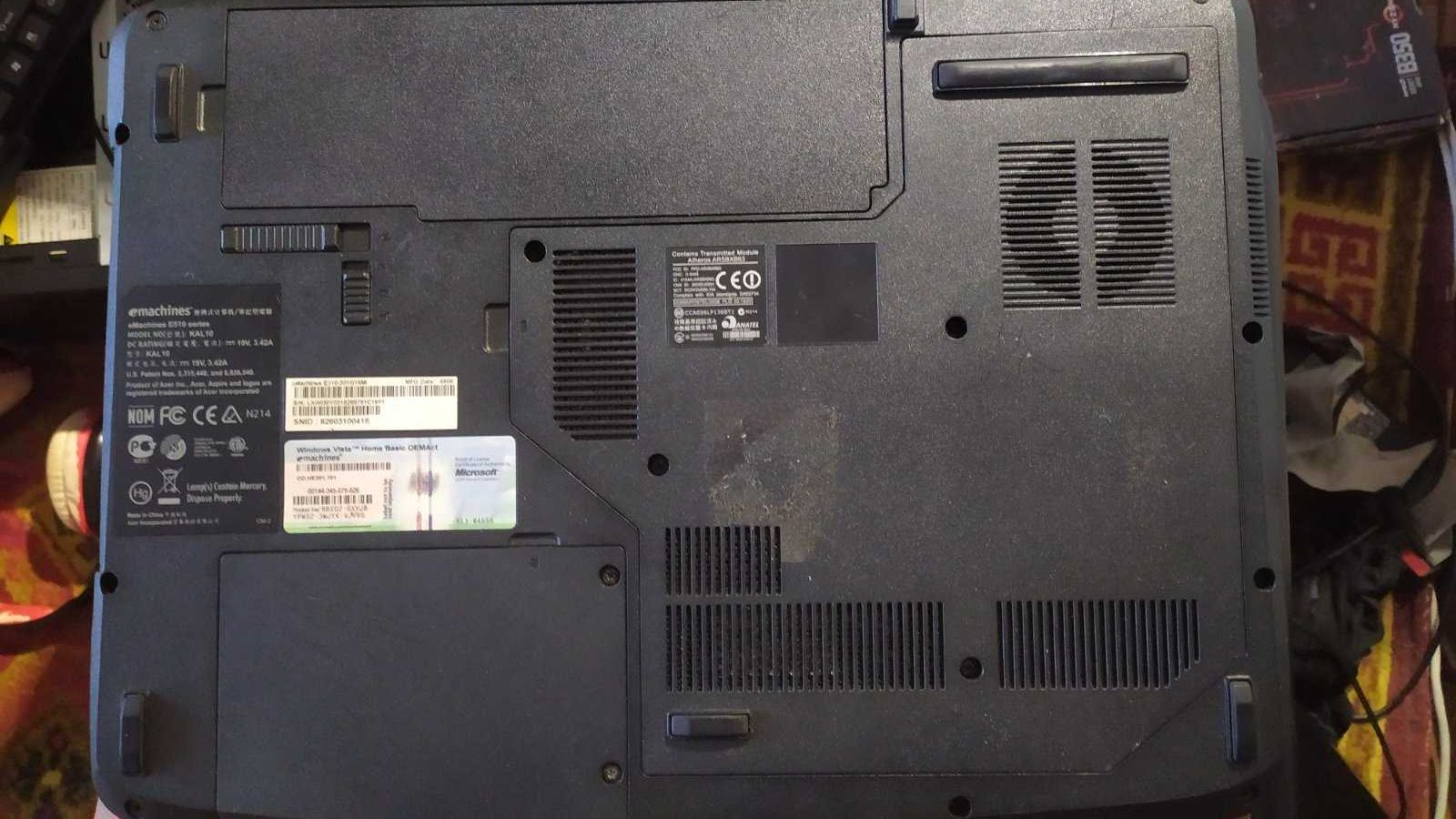 Ноутбук НЕ РОБОЧИЙ. Еmachines E510 model №KAL10
