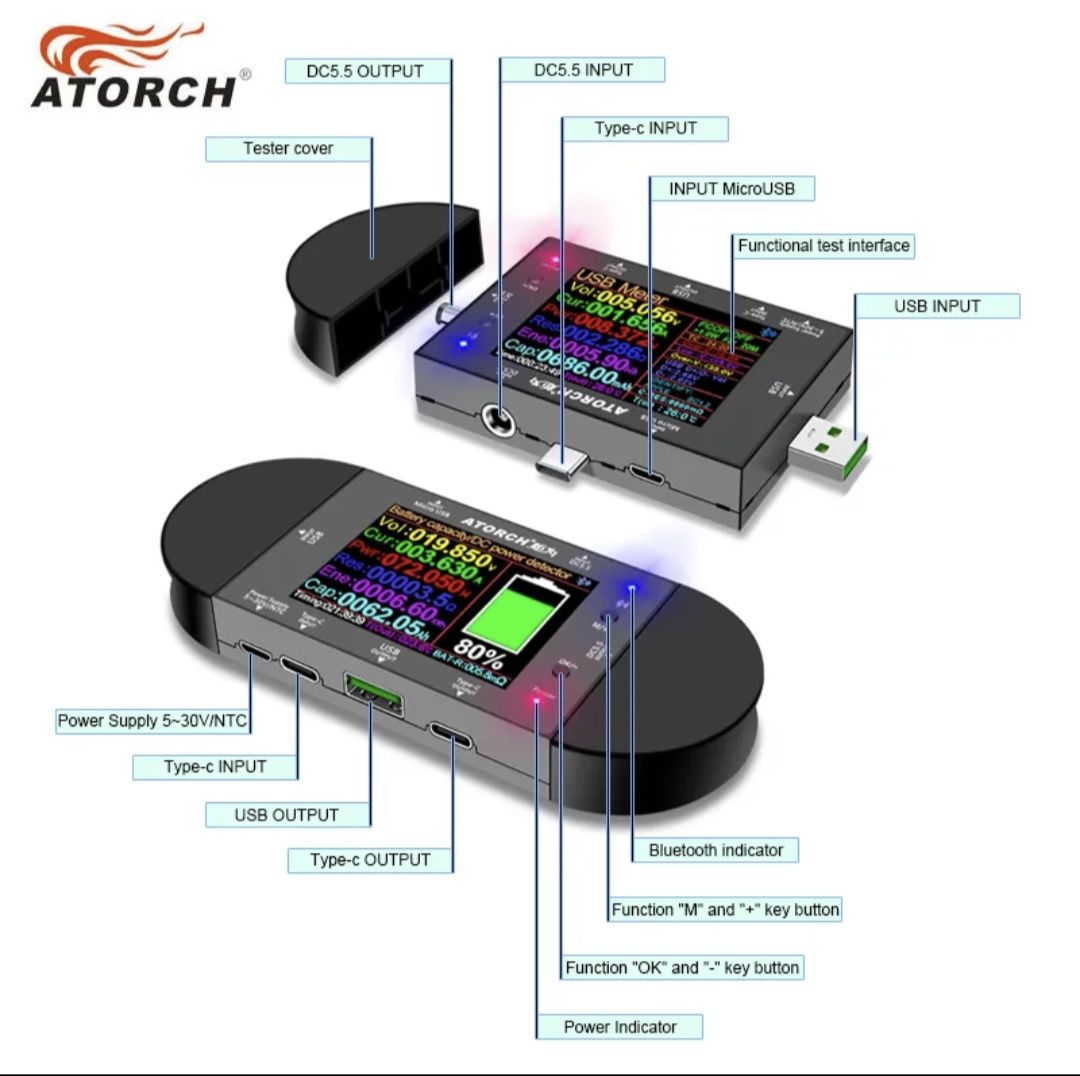 USB тестер ATORCH UD24