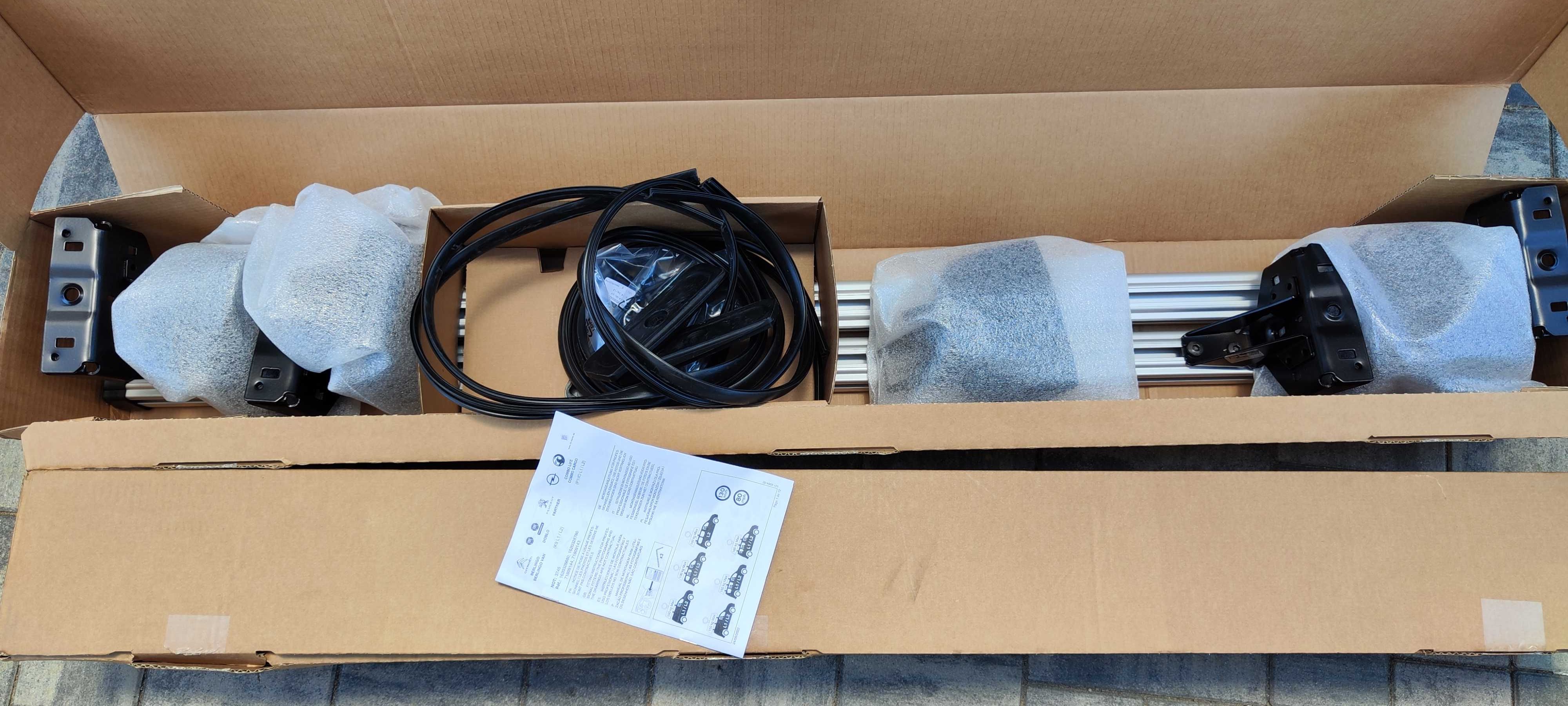 Belki Belka Dachowa relingi Berlingo Doblo Partner Combo komplet 3 szt