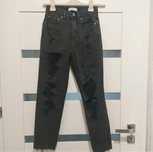 Czarne jeansy z dziurami boyfriend Pull & Beat 34
