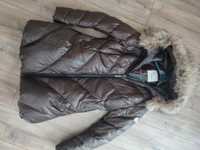 Moncler czekoladowa puchowa kurtka r.2/M