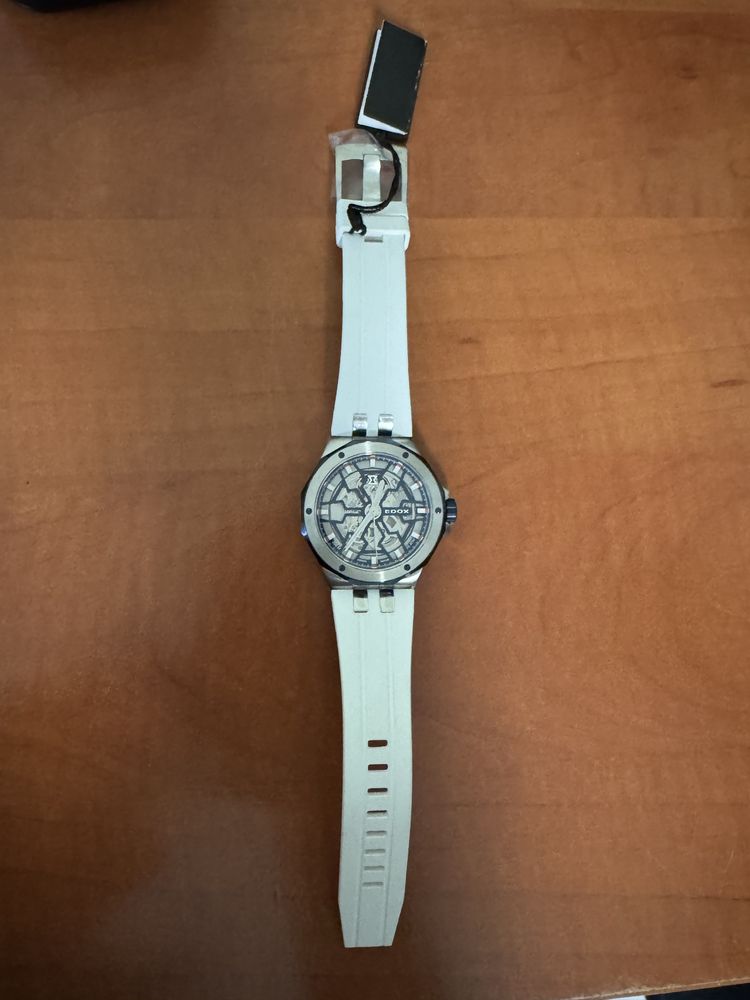 Edox Delfin Mecano nowy, automat, szafir, skeleton