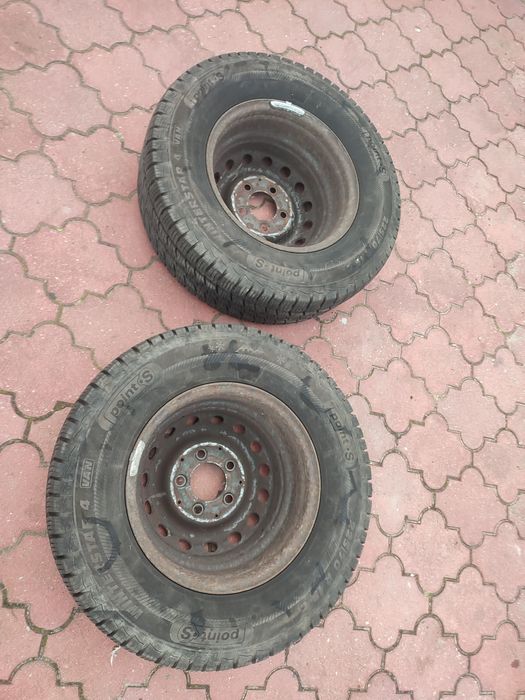 VW LT sprinter koła z oponami zimowymi 225/70 r15c  2szt bieżnik 8mm