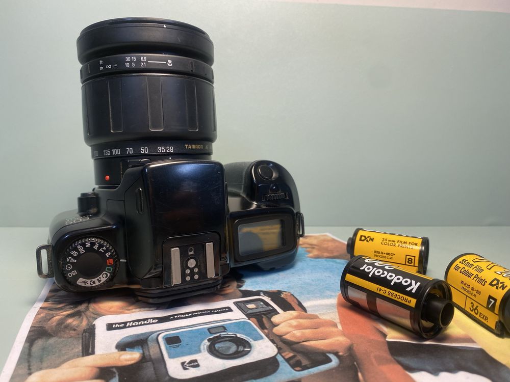 Canon EOS 1000F - 28-200mm f3.8-5.6, aparat analogowy, zadbany