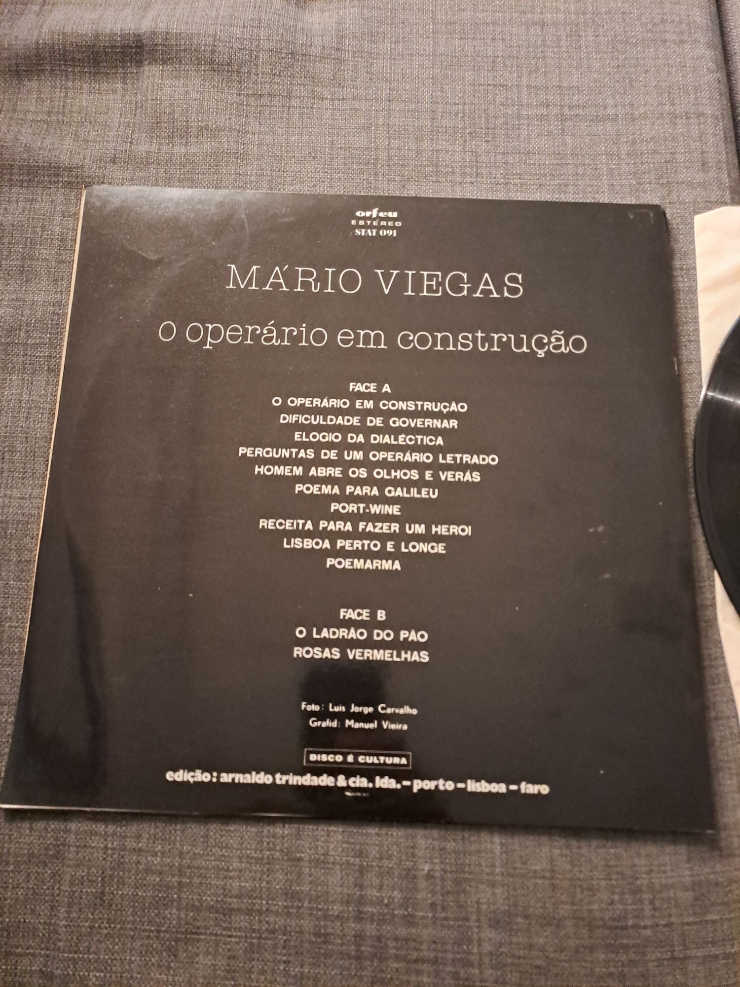 Disco vinil Mário Viegas - O operário em contrução