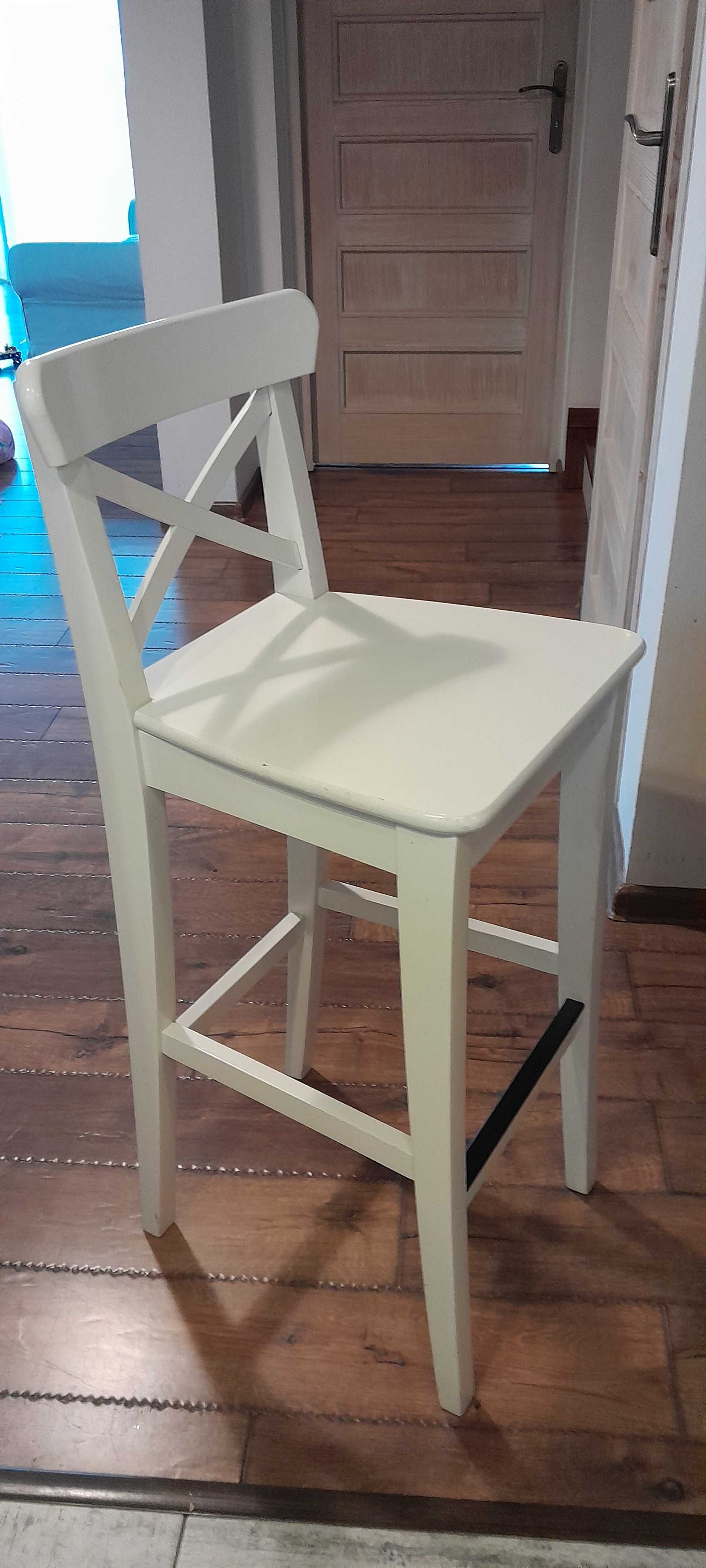 2krzesła barowe ikea stewniane biale