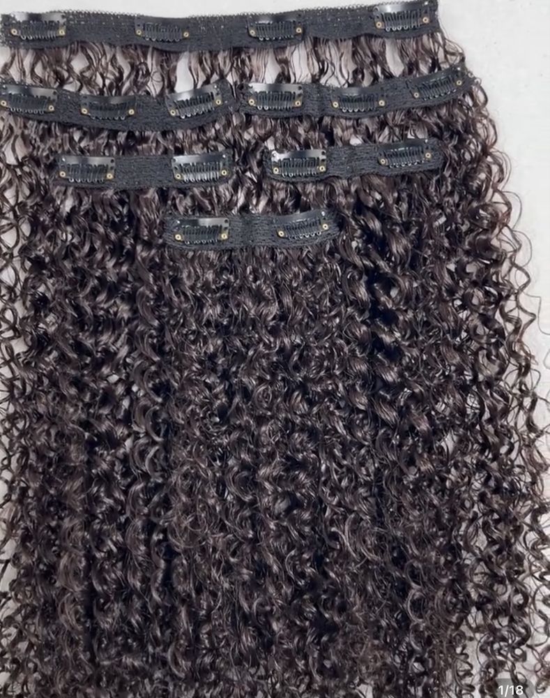 Wlosy clip in afroloki zestaw 40 cm gesty