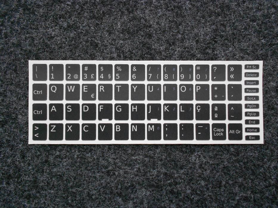 Película Teclado Autocolante Preto Windows PT 11x13 Keyboard Stickers