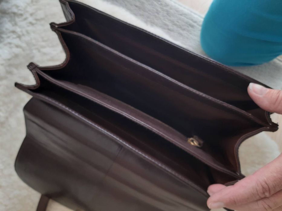 Torebka listonoszka skóra włoska czekoladowy brąz Sergio Rossi