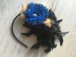 Ozdoba do włosów, bal, przepaska, tiul, pióra, handmade, ręcznie robio
