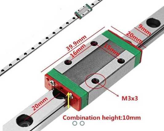 Линейная направляющая рельса MGN9H 250мм 3D-принтер, ЧПУ, CNC