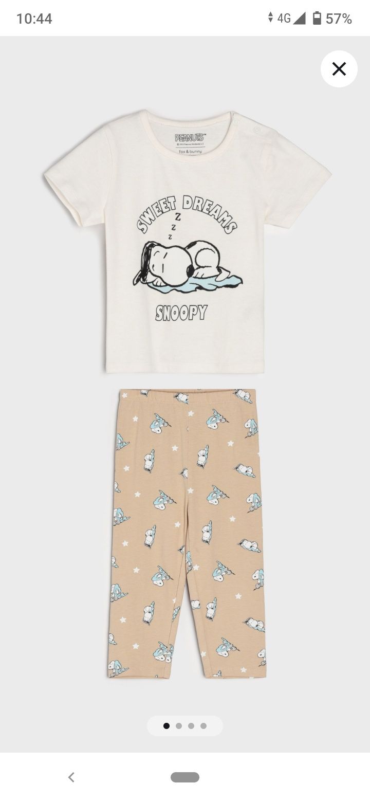 Piżama dziecięca Snoopy 74 nowa