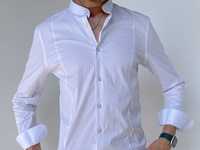 Biała klasyczna koszula męska ze stójką (różne rozmiary)