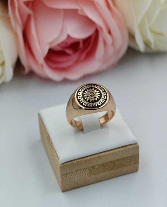 Sygnet męski pozłacany 18k złotem Boho styl rozmiar 9,11,12,13,14