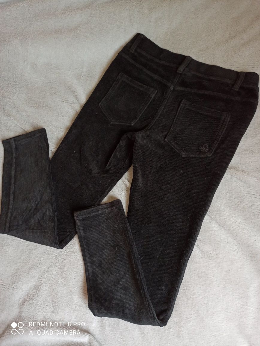 Чорні  утеплені вельветові штани 140 см