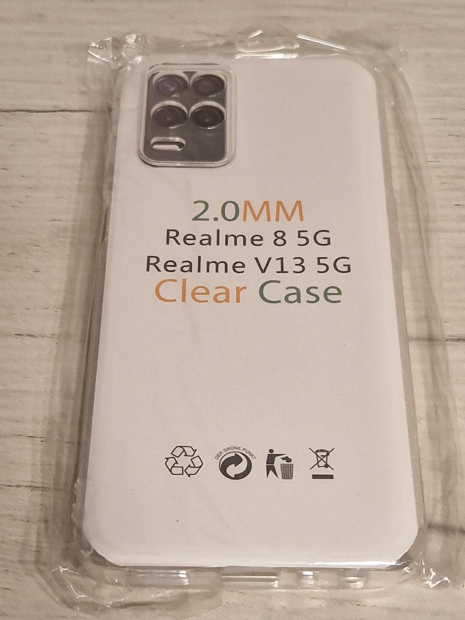 Back Case 2 mm Perfect do REALME 8 5G + Szkło Gold 9h