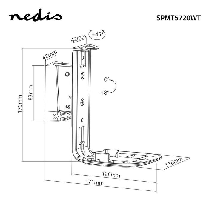 Uchwyt ścienny Sonos Wall Mount One biały white