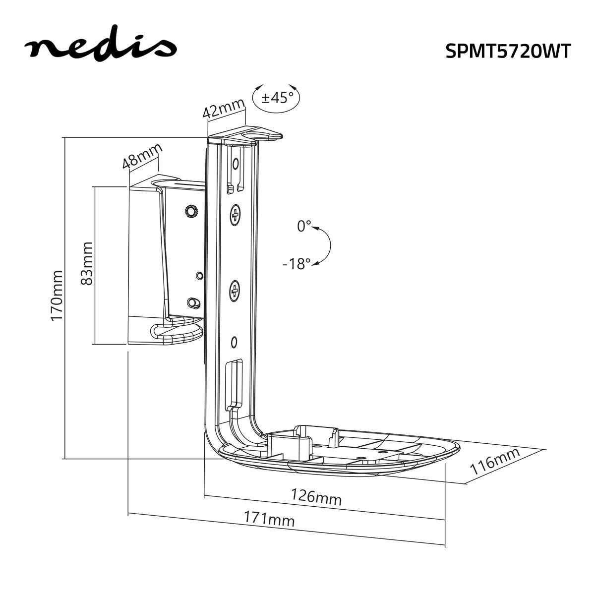 Uchwyt ścienny Sonos Wall Mount One biały white