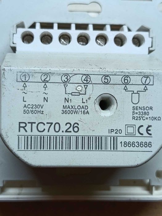Терморегулятор для теплого пола RTC70.26 механический