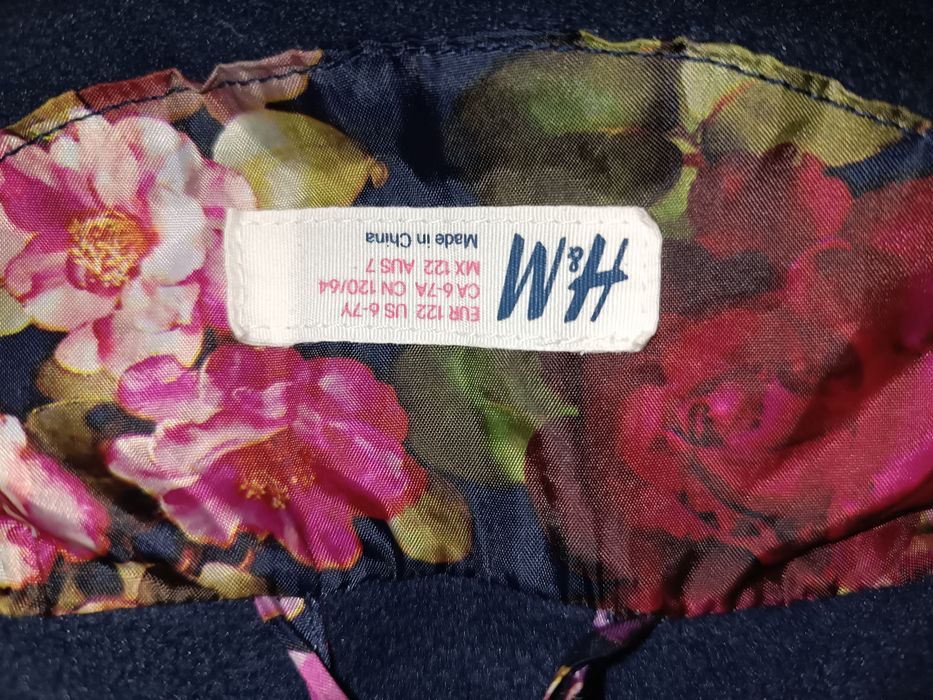 Kamizelka pikowana bezrękawnik kwiaty r. 122 H&M