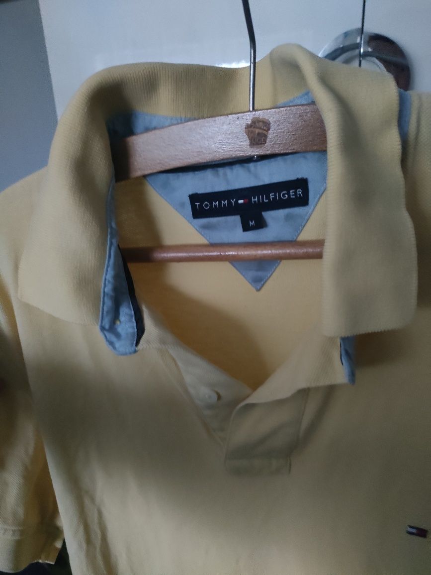 Koszulka polo Tommy Hilfiger M żółta bawełna