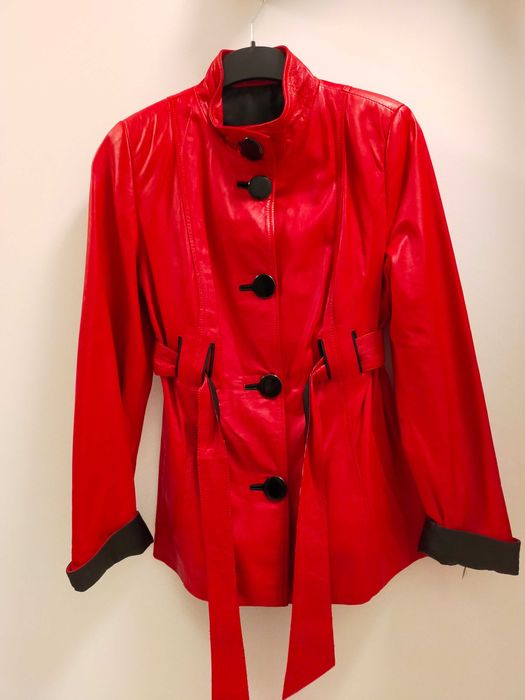 Czerwona Kurtka skórzana