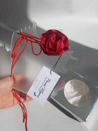 Червона квітка чокер на шию 5,5-6,5см шовк Armani