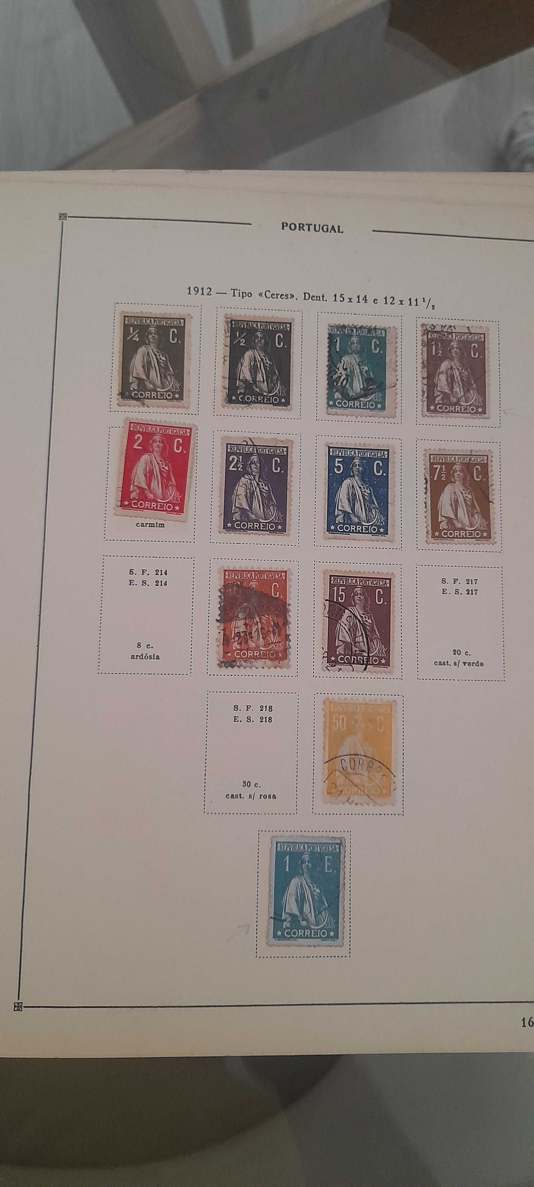 Coleção de selos portugueses antigos de 1853 a 1974