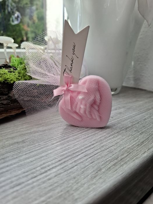 Podziękowania dla gości świeczka serce na ślub wesele upominek