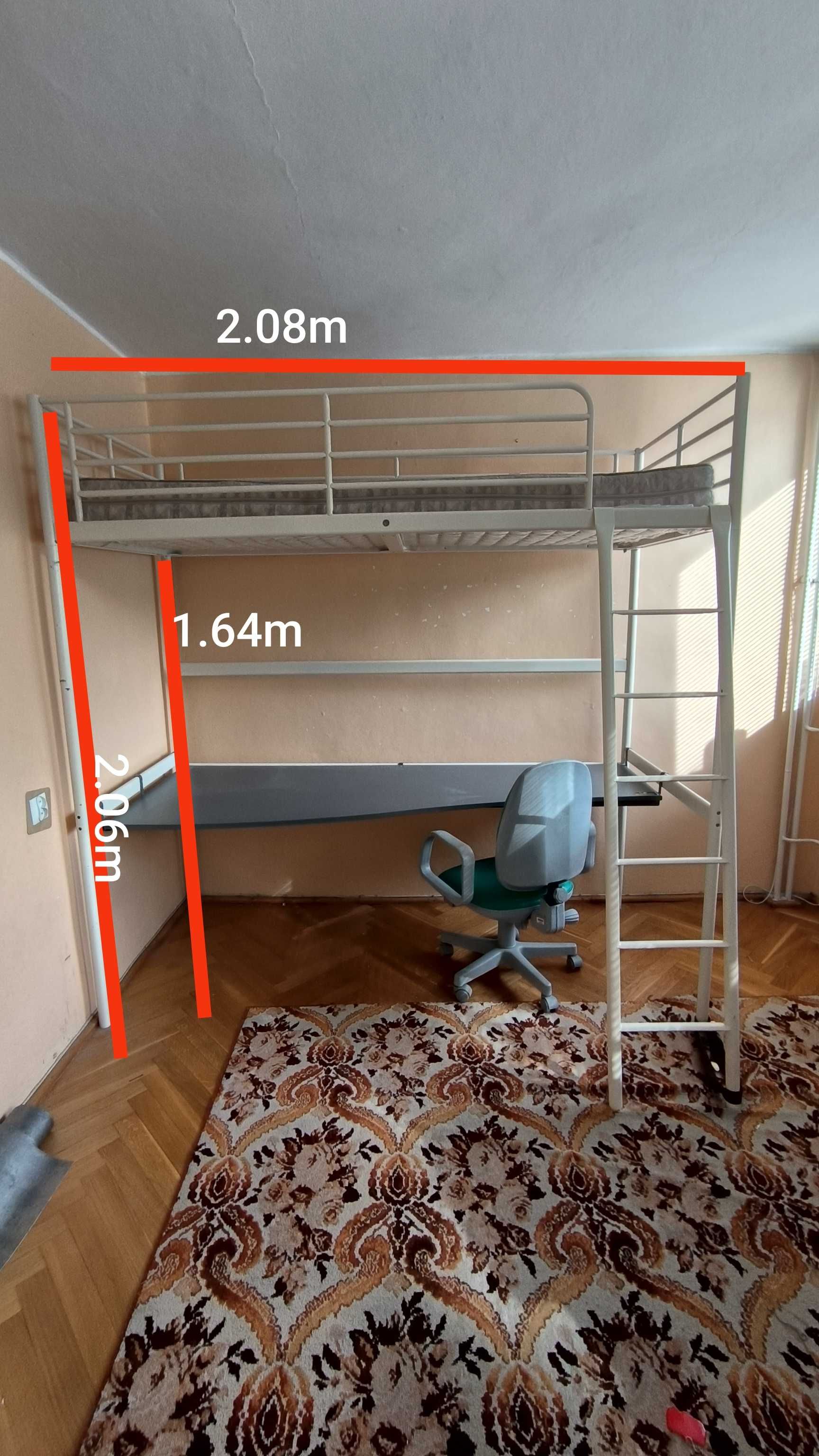 Łużko piętrowe z biurkiem