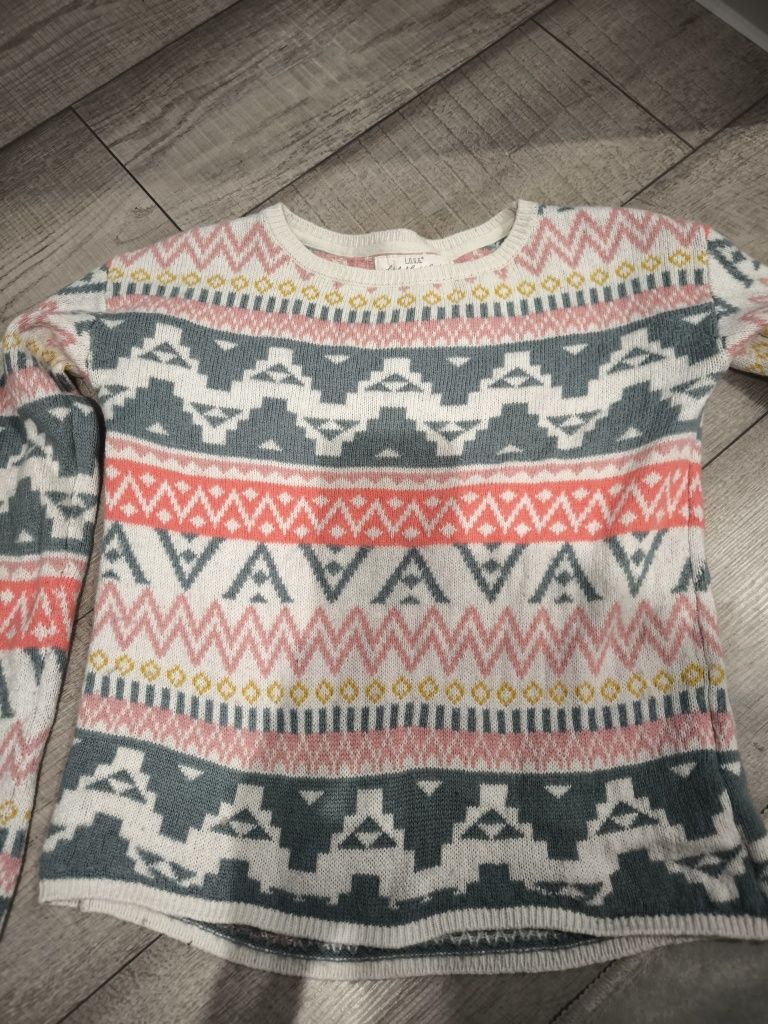 Sweter piękne wzory świąteczny zimowy ciepły s/m