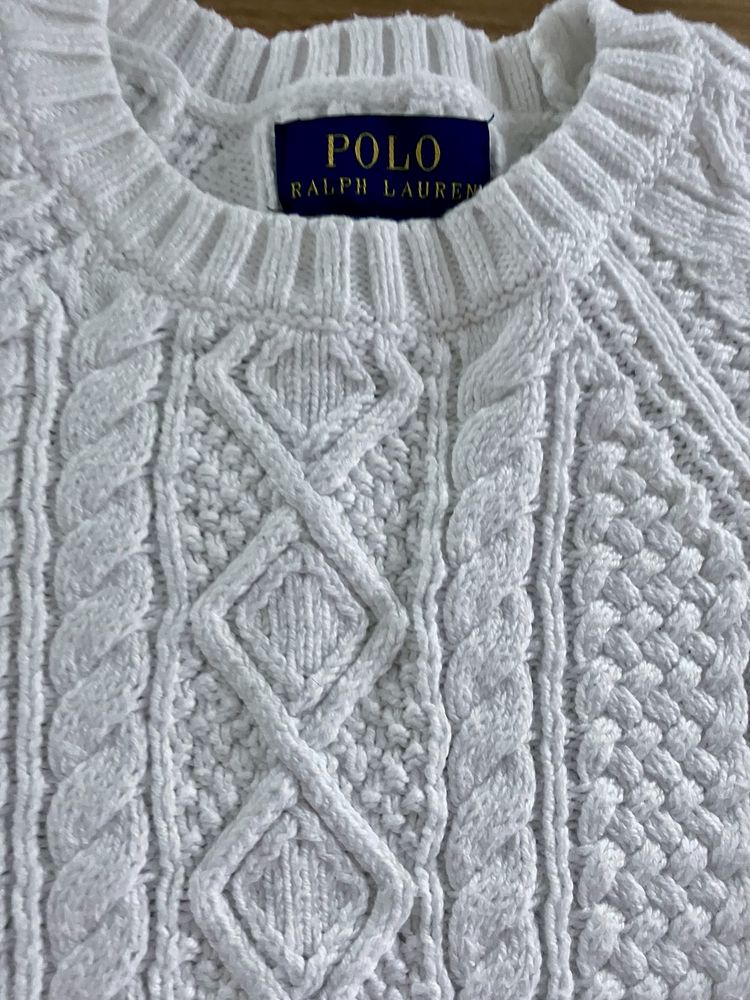 Piękny bialy sweterek Ralph Lauren rozm. 104