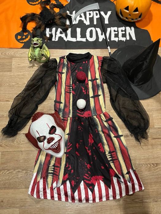 Сукня костюм на хеллоуін 10-12 років пенівайз злий клоун