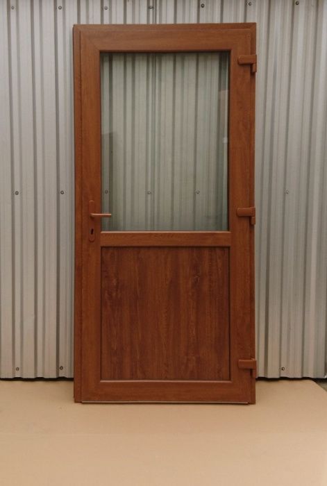 Drzwi zewnętrzne PCV 105x210 złoty dąb ciepłe biuro  transport cała PL