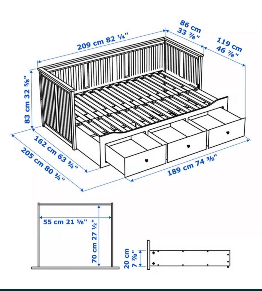 Łóżko białe Hemnes Ikea