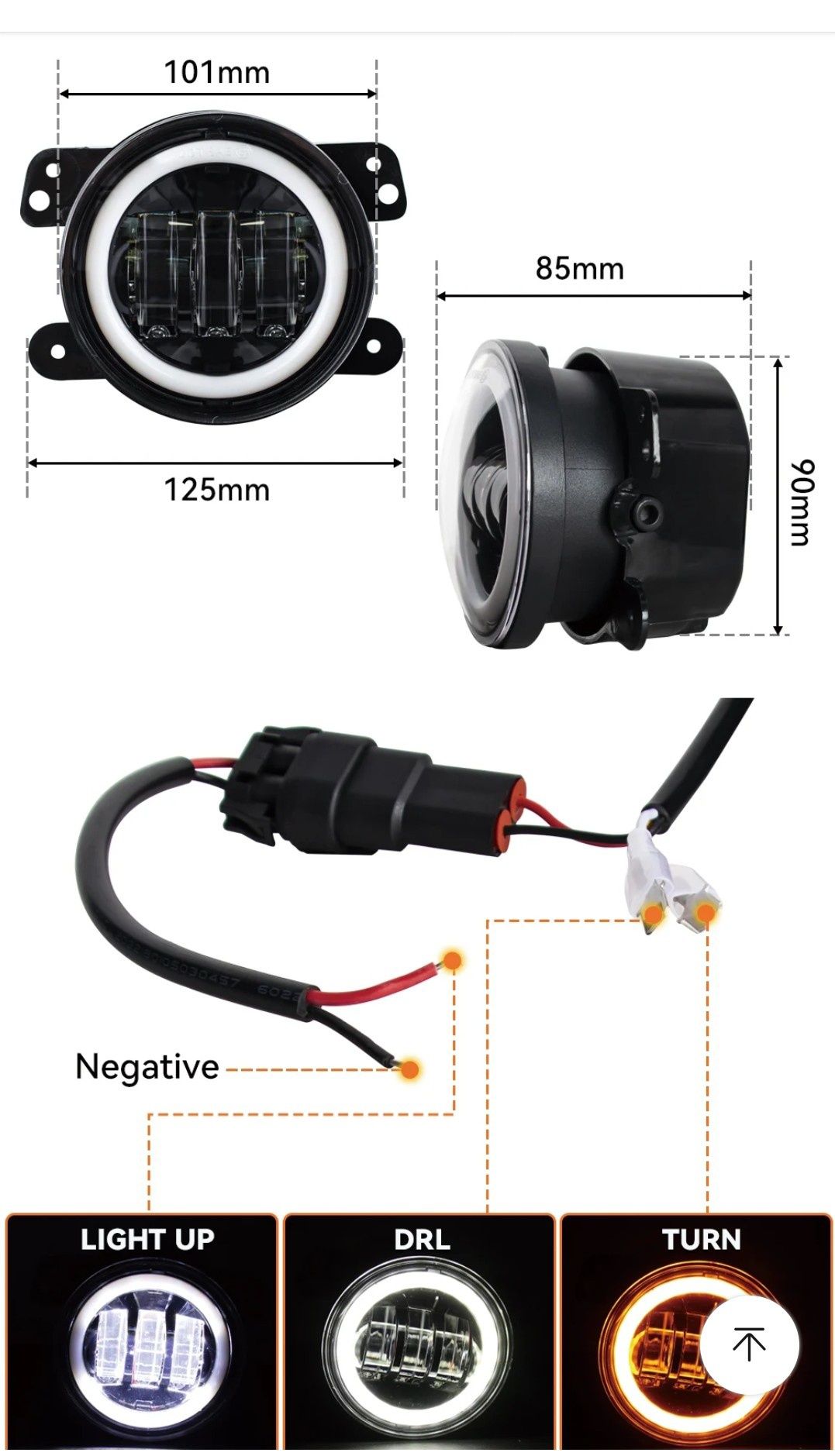 Протитуманні фари LED ПТФ + ДХО.  Dodge Journey, Jeep,4'