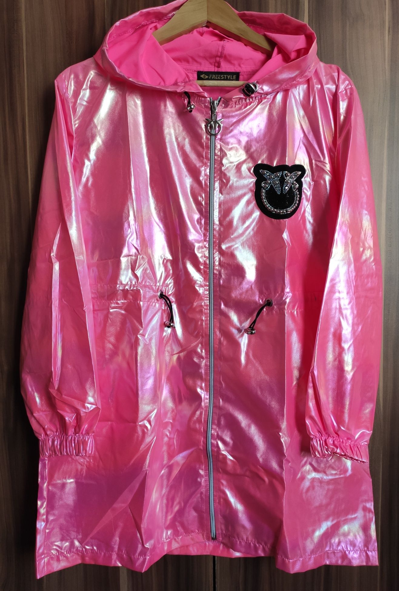 Kurtka narzutka parka holograficzna pink Freestyle M
