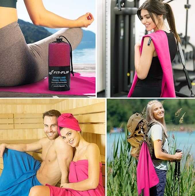 Duży ręcznik szybkoschnący z mikrofibry sportowy plażowy na siłownię
