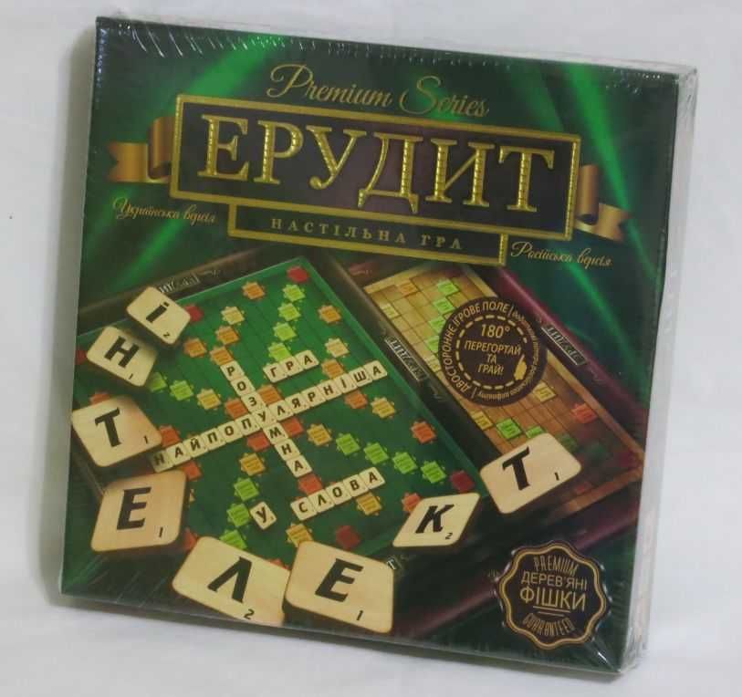 Эрудит scrabble, с деревянными плашками (Рус/Укр). Развивающая и