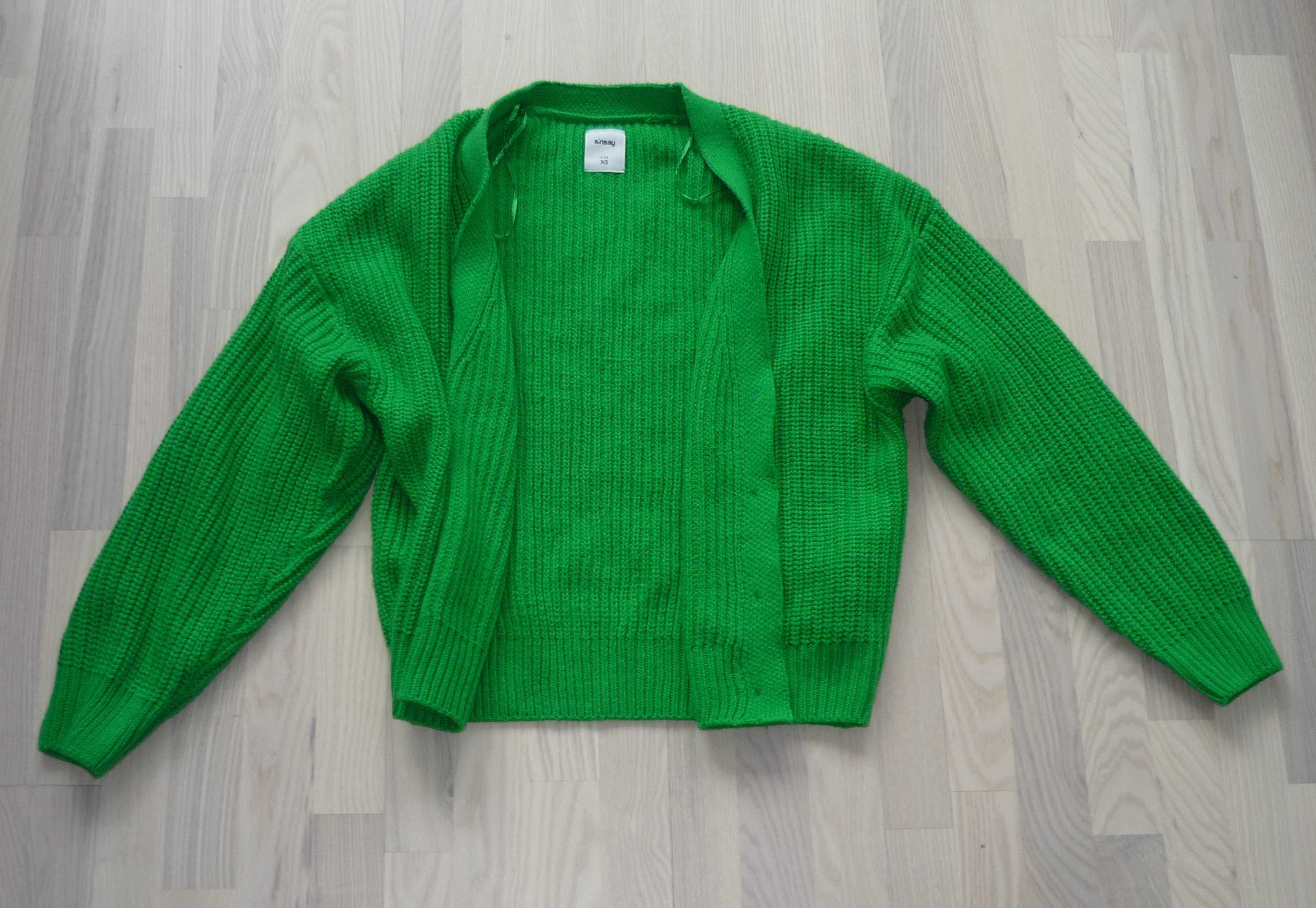 Zielony sweter rozpinany Sinsay roz. XS