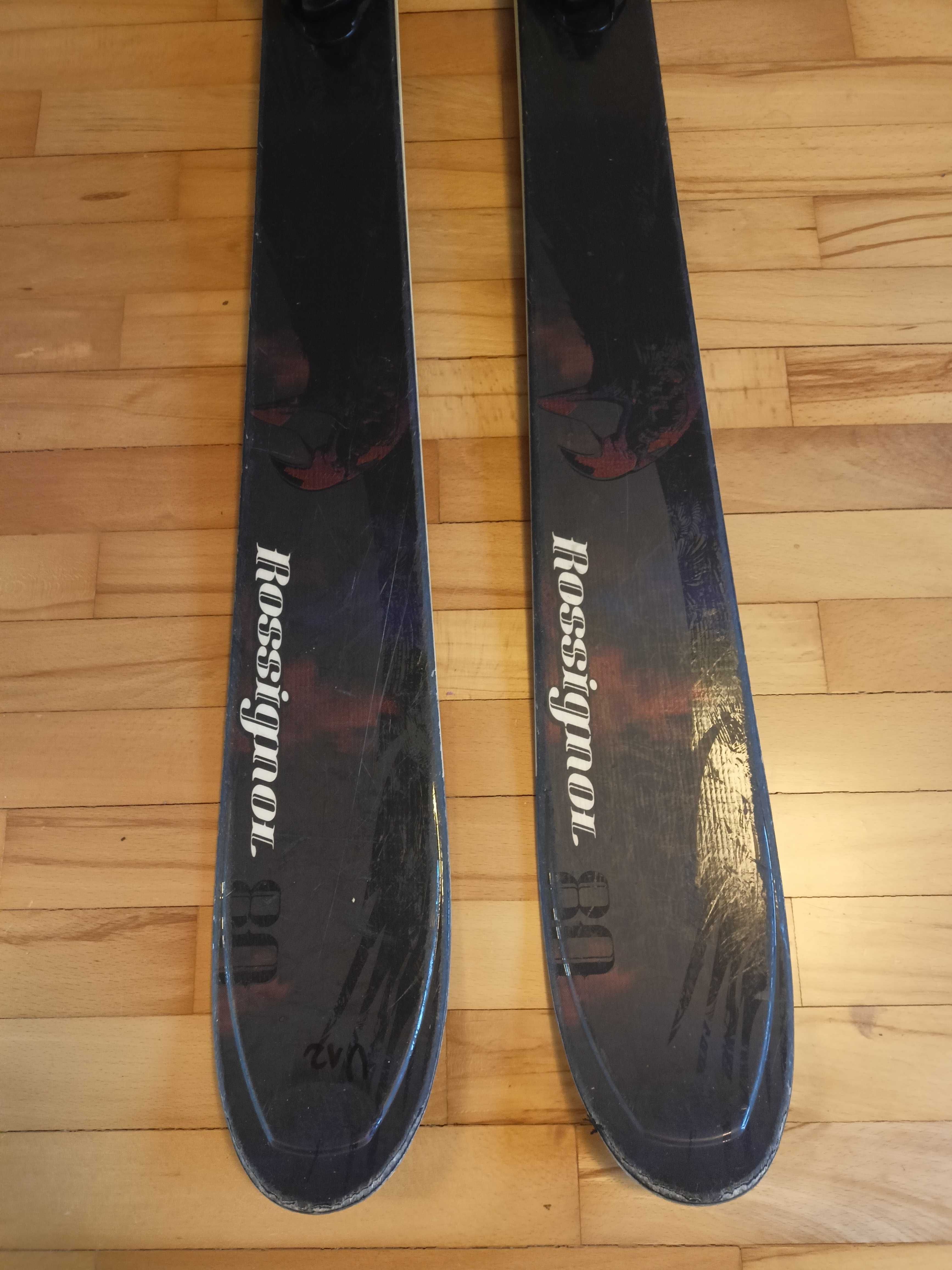Narty Rossignol Bandit długość 170 szerokość 80 cm wiąz Salomon ubyt