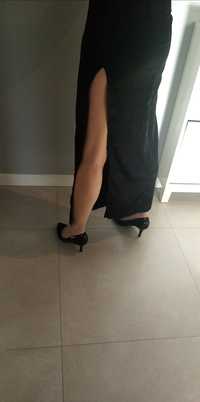 Sukienka czarna z rozcięciem roz. 36 impreza, sylwester, studniówka