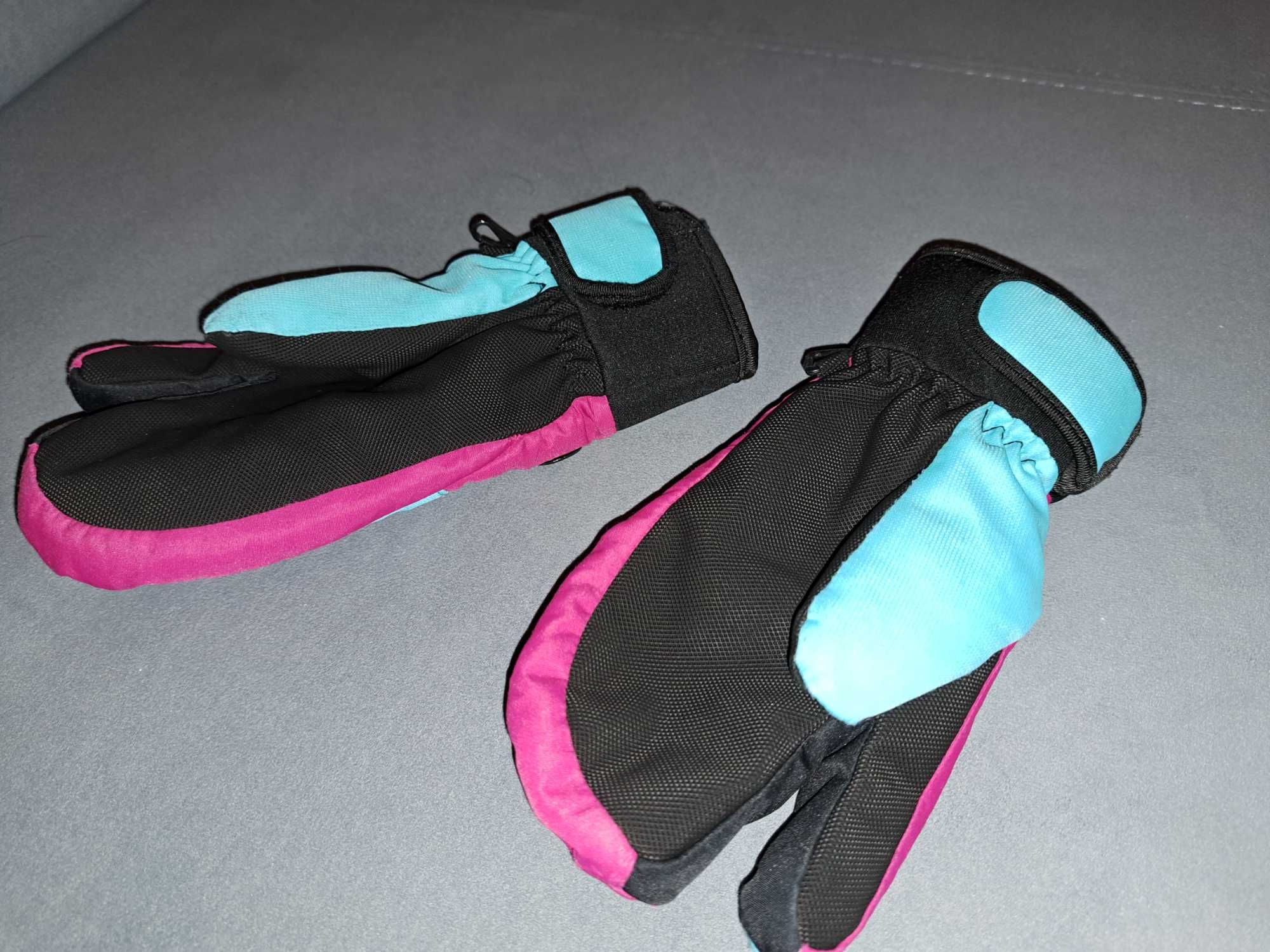 Rękawiczki narciarskie dwa palce Viking lobster pink/blue. Rozmiar 4