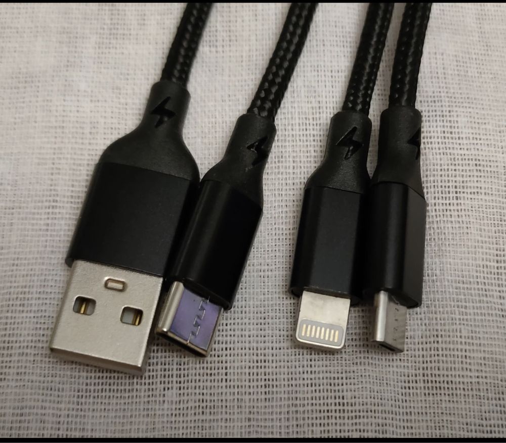 Кабель USB 3 в 1 Micro Type-C Lightning