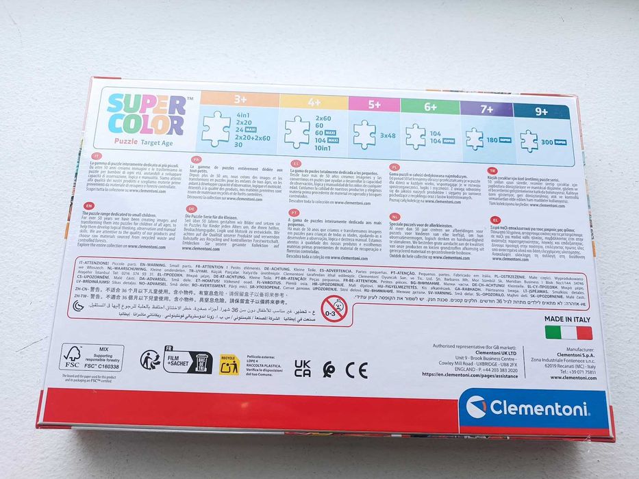 Puzzle Clementoni Disney Cars SuperColor 27x18,5cm 2x20 peças