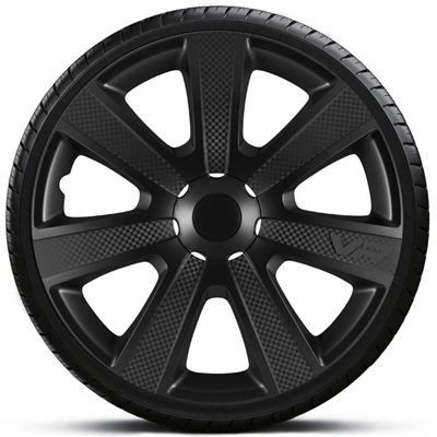 Kołpaki Samochodowe 15 Vr Carbon Czarne 4Szt