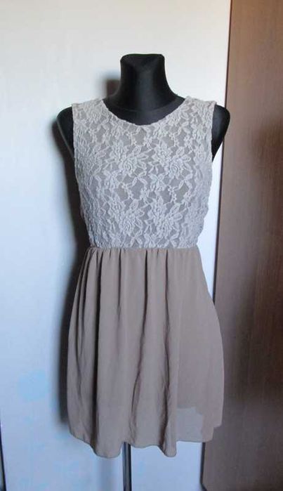 Lekka sukienka kawa z mlekiem r. 34/36