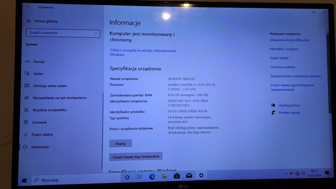 Sprzedam Komputer Dell Optiplex 780 SLIM 3,0GHz/4GB DDR3/120GB/DVD