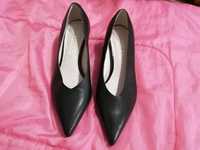 Кожаные чёрные женские туфли лодочки Next 37 р. (4)