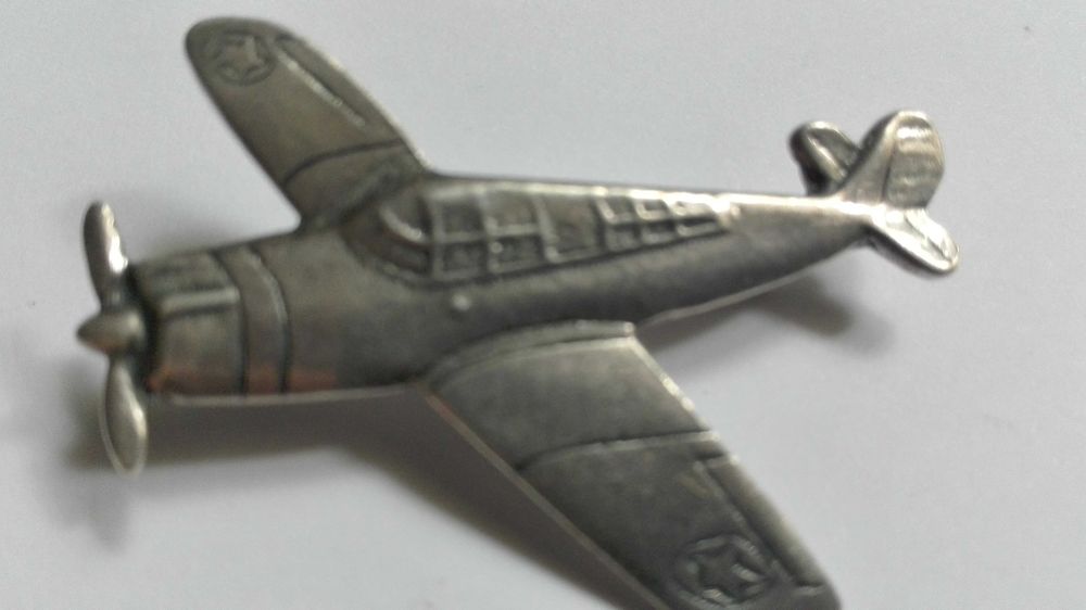 Англия серебро 925 знак самолет Curtiss P-36 Hawk 1939-45гг. RARE